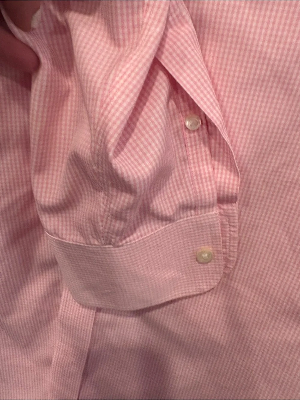 J. Crew Pink Micro-Check Long Sleeve Dress Shirt 80’s2ply